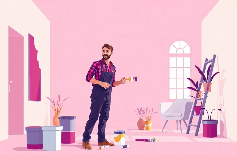 Intérieur rénové après travaux de peinture à Mantes-la-Jolie