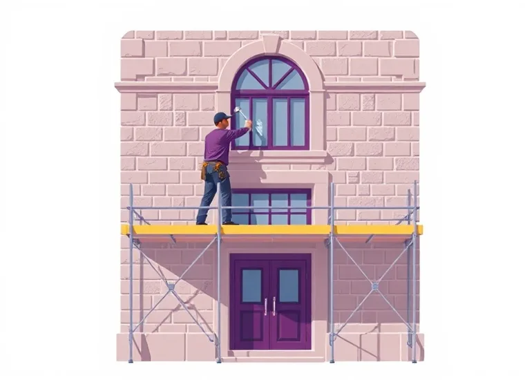 Ravalement de façade en pierre, nettoyage et application d'enduit